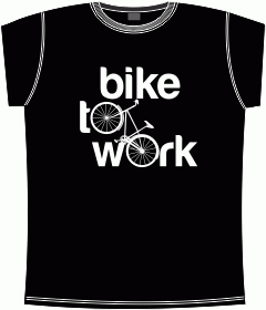 Прикольные футболки: bike to work black